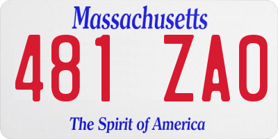 MA license plate 481ZA0