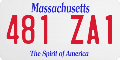 MA license plate 481ZA1