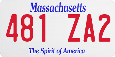 MA license plate 481ZA2