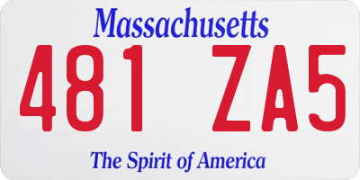 MA license plate 481ZA5