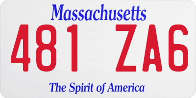 MA license plate 481ZA6