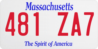 MA license plate 481ZA7