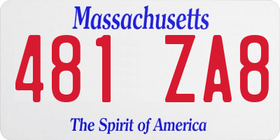 MA license plate 481ZA8