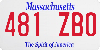 MA license plate 481ZB0