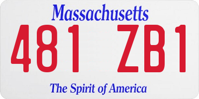 MA license plate 481ZB1