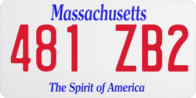 MA license plate 481ZB2