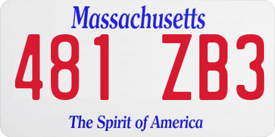 MA license plate 481ZB3
