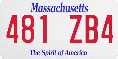 MA license plate 481ZB4