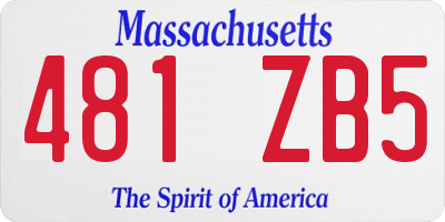 MA license plate 481ZB5