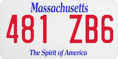 MA license plate 481ZB6