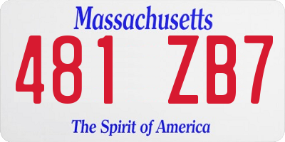 MA license plate 481ZB7