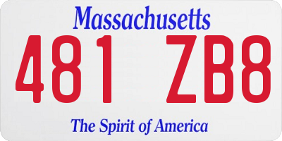 MA license plate 481ZB8