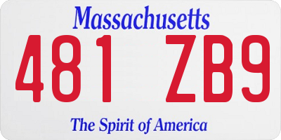 MA license plate 481ZB9