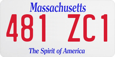 MA license plate 481ZC1