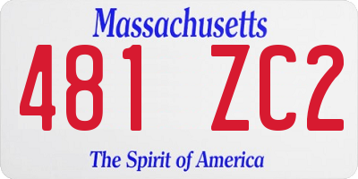MA license plate 481ZC2
