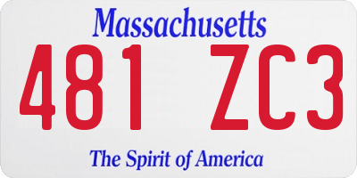 MA license plate 481ZC3