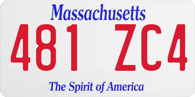 MA license plate 481ZC4