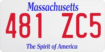 MA license plate 481ZC5