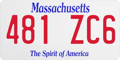 MA license plate 481ZC6