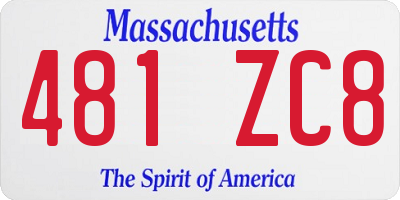 MA license plate 481ZC8