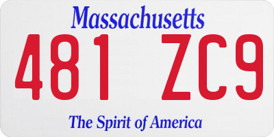 MA license plate 481ZC9