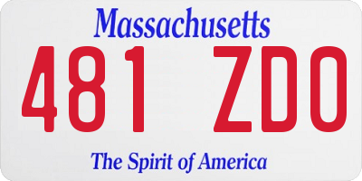 MA license plate 481ZD0
