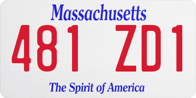 MA license plate 481ZD1