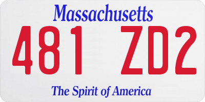 MA license plate 481ZD2