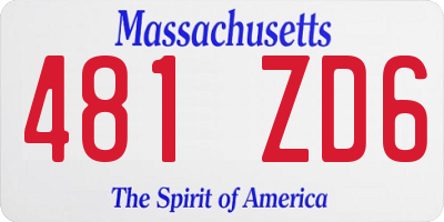 MA license plate 481ZD6