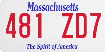 MA license plate 481ZD7