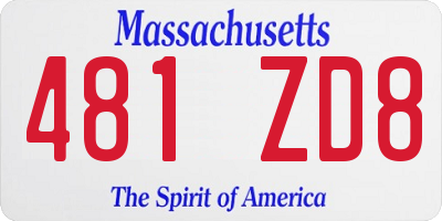 MA license plate 481ZD8