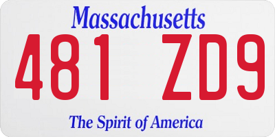 MA license plate 481ZD9