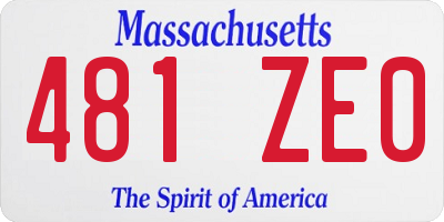 MA license plate 481ZE0