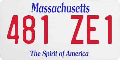 MA license plate 481ZE1