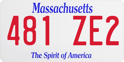 MA license plate 481ZE2