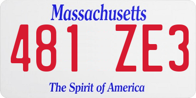MA license plate 481ZE3