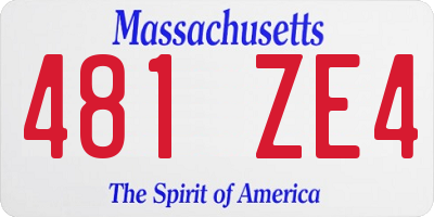 MA license plate 481ZE4