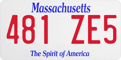 MA license plate 481ZE5