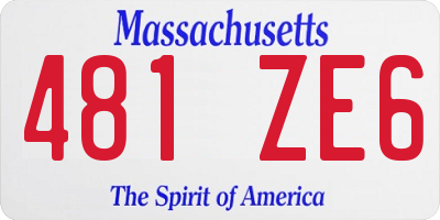 MA license plate 481ZE6