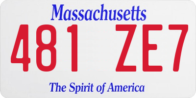 MA license plate 481ZE7