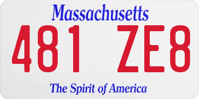 MA license plate 481ZE8