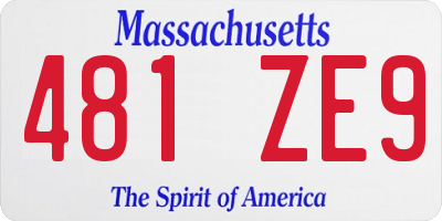 MA license plate 481ZE9