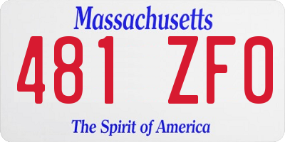 MA license plate 481ZF0