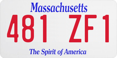 MA license plate 481ZF1