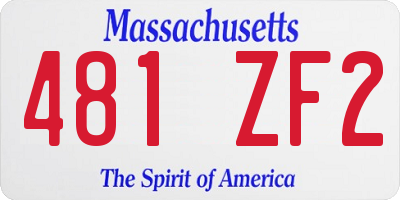 MA license plate 481ZF2