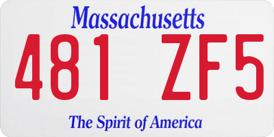 MA license plate 481ZF5