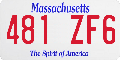 MA license plate 481ZF6