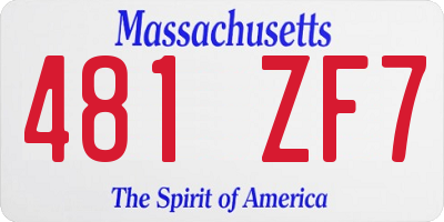 MA license plate 481ZF7