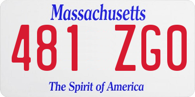 MA license plate 481ZG0