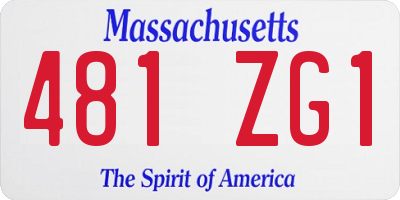 MA license plate 481ZG1